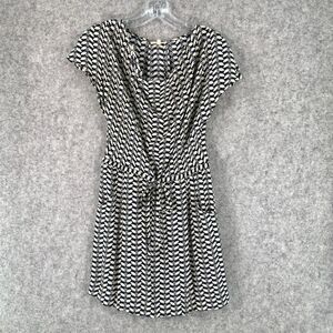 LAMade Silk Green Cream Leaf Print Mini Dress Womens Size XS